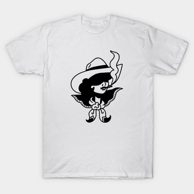 Smoking Cowgirl T-Shirt by Nick Quintero